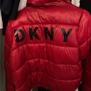 DKNY Bold Red Puffer Jacket